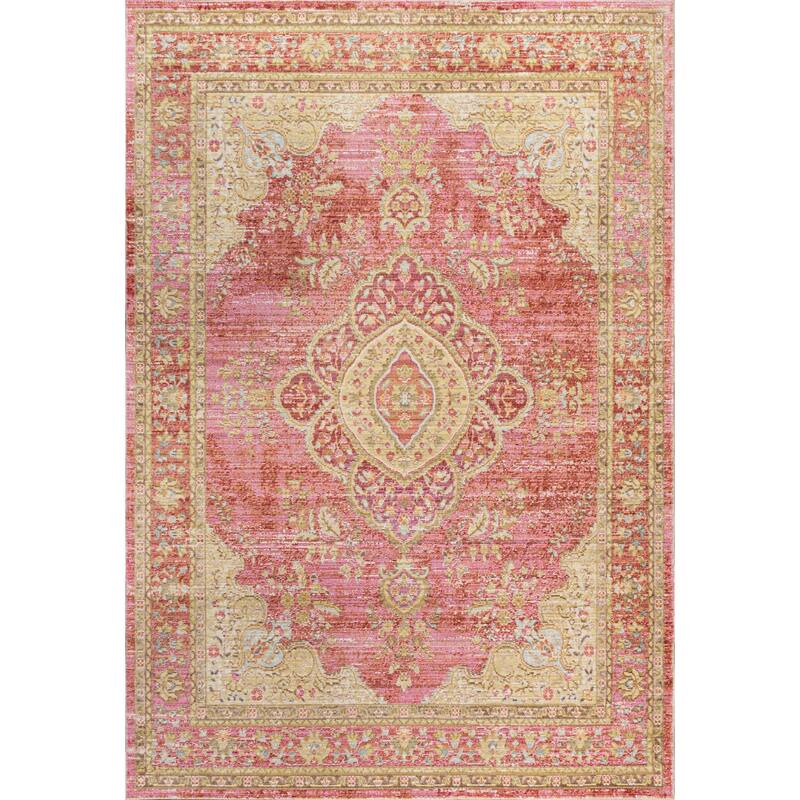 JONATHAN Y Lila Floral Medallion Area Rug