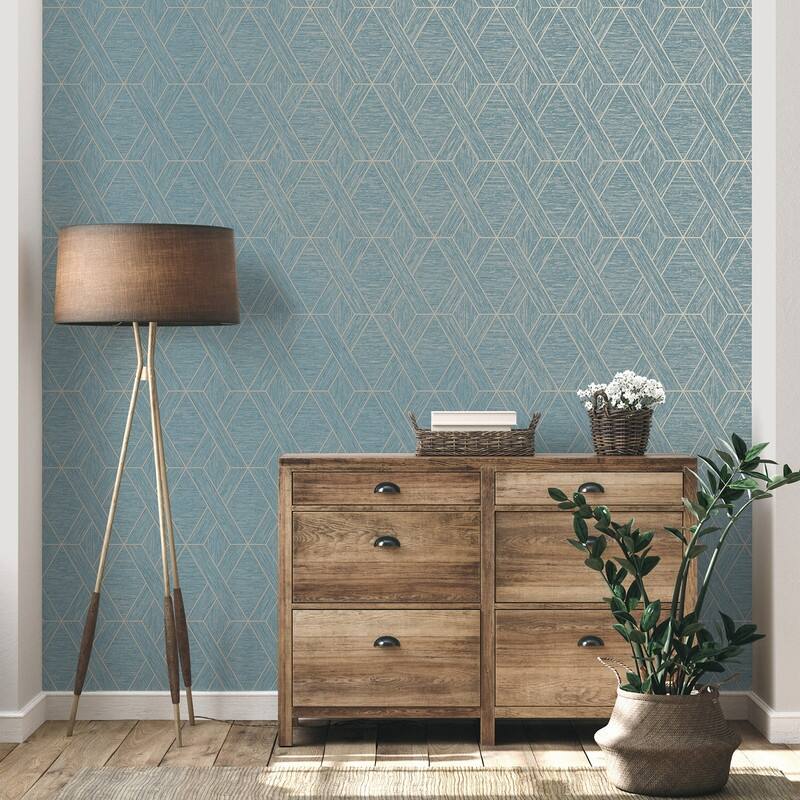 Fine Decor Malcolm Teal Geo Wallpaper