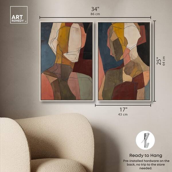 dimension image slide 19 of 24, Contemplation Dialogue Abstract Art Set Canvas Print by Art Remedy