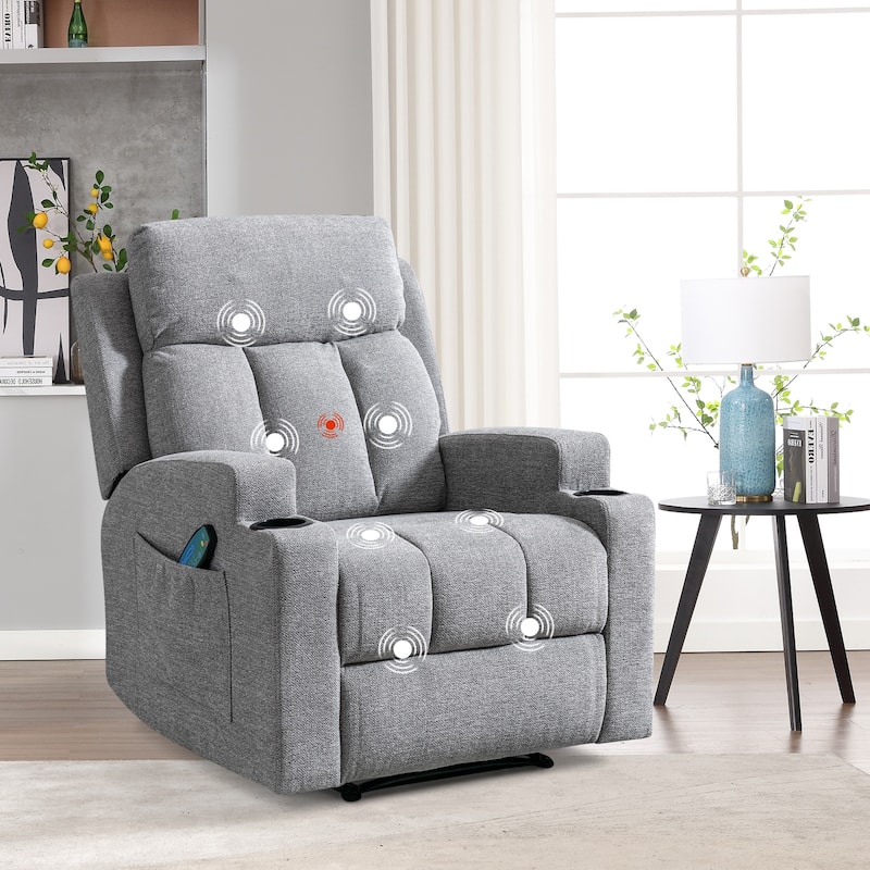 Recliner Sofa for Living Room, Extra Wide Modern Overstuffed 1/2/3 Seat Reclining Manual Sofa Chair - Light Grey