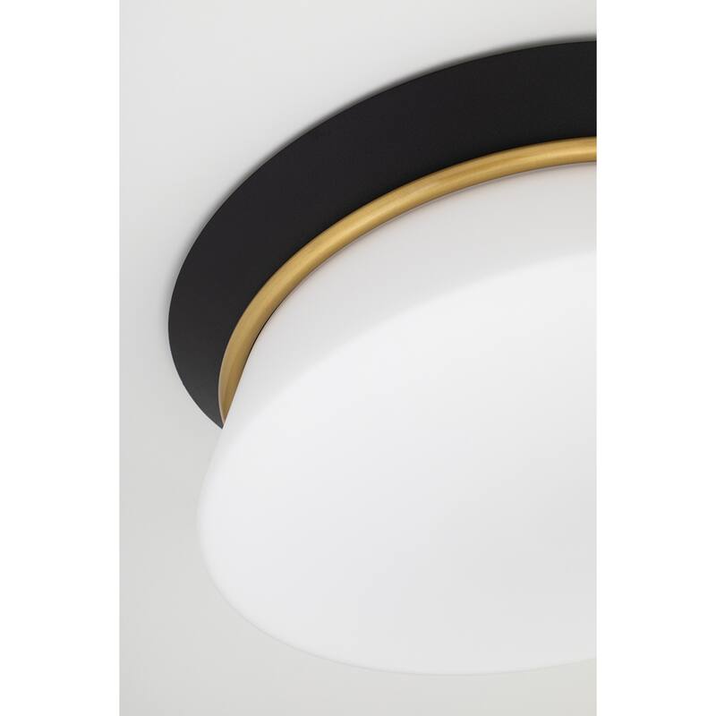 Mitzi by Hudson Valley Cath 1-Light Flush Mount with Opal Etched Glass