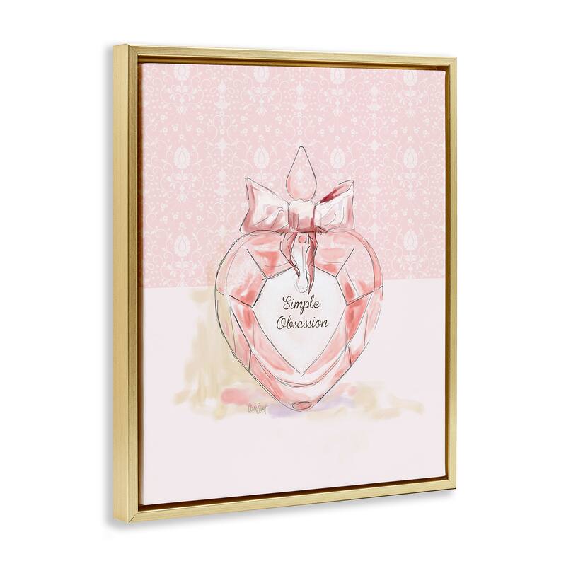 Stupell Simple Obsession Pastel Perfume Framed Floater Canvas Wall Art Design By Carol Robinson