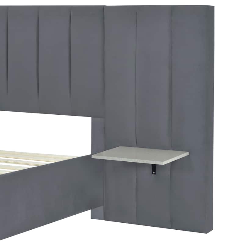 Velvet Upholstered Platform Bed