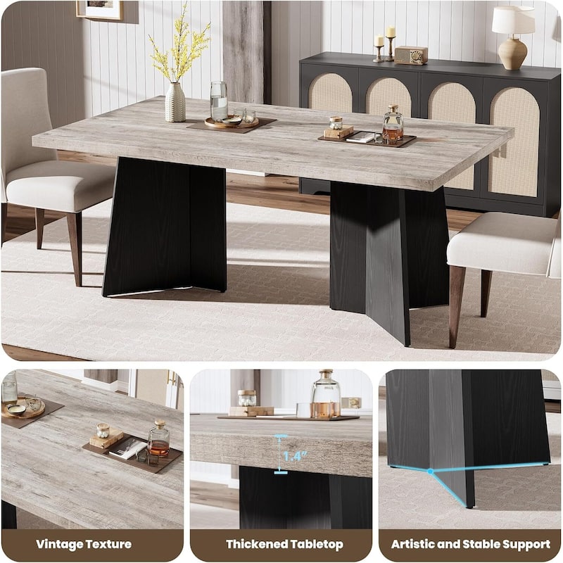 63" Modern Kitchen Dining Table for 6-8 People for Kitchen, Conference Room, Home