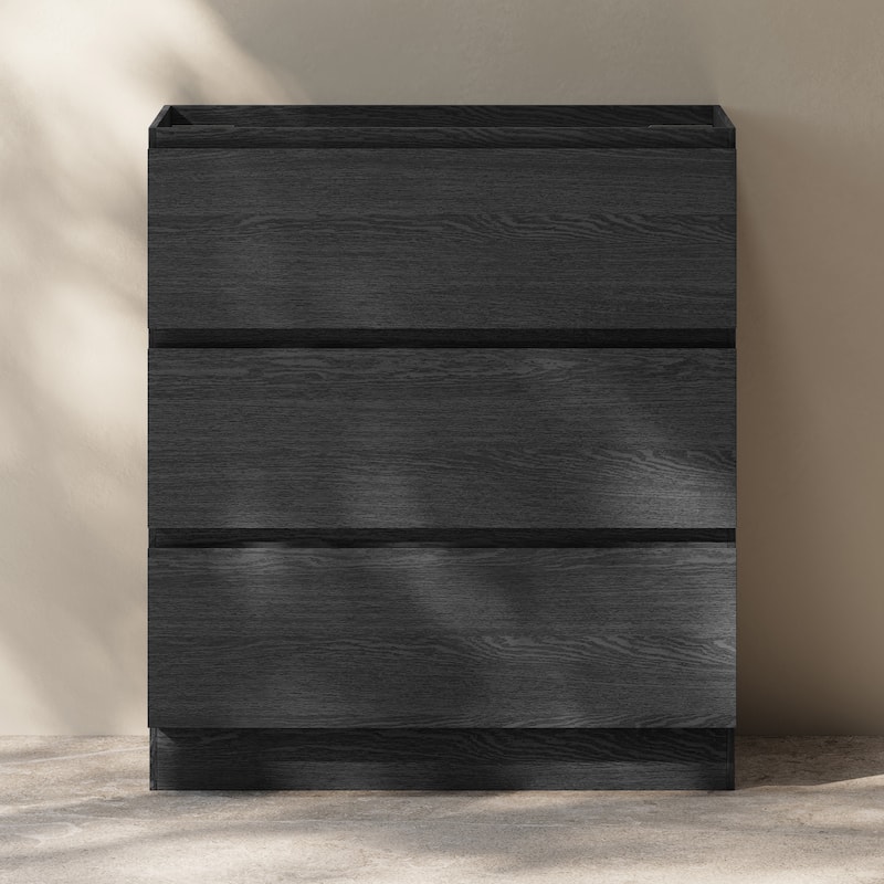 Liberte 30" Freestanding Bathroom Vanity Cabinet Without Top In Black Oak - 30