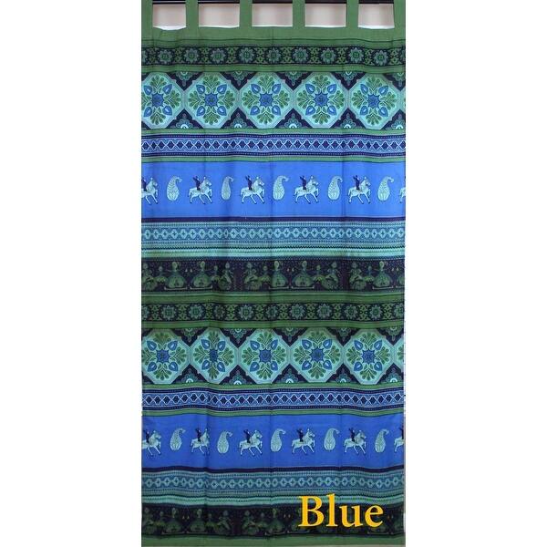 Shop Curtains For Living Room Cotton Kalamkari Floral Tie Dye Tab