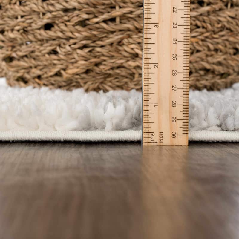 Hauteloom Lux Shag Collection Moroccan Farmhouse Shaggy High Plush Pile Area Rug