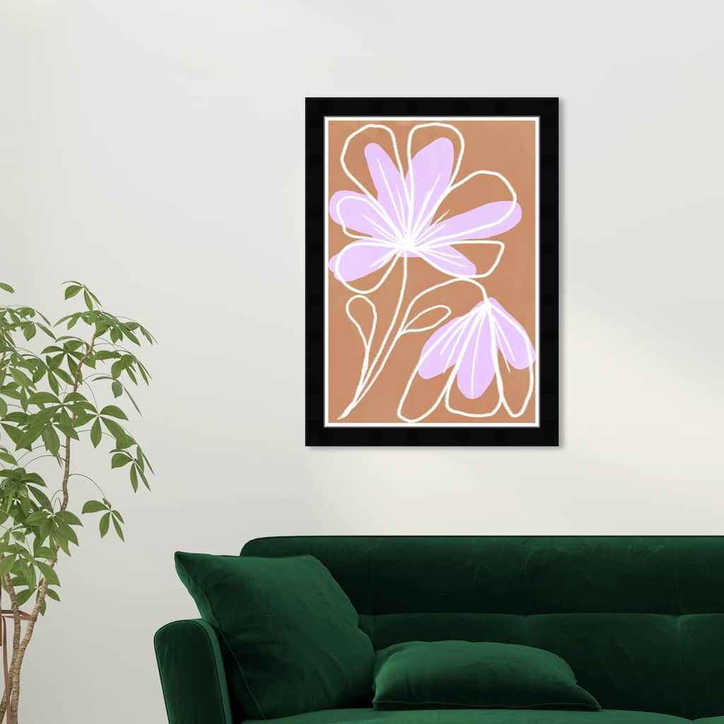 Wynwood Studio Prints Floral and Botanical Una Flor Brown and Light Brown Rustic Wall Art Canvas Print