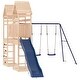 preview thumbnail 15 of 21, vidaXL Swing Set Outdoor Backyard Wooden Playground Equipment for Kids Age 3-8