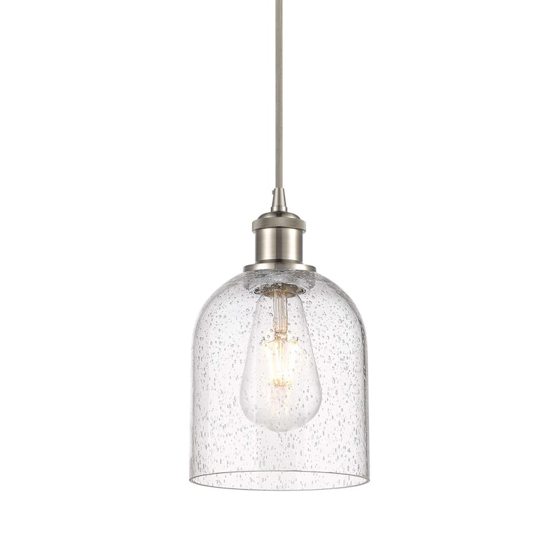 Innovations Lighting 516-1P-10-6 Bella Pendant Bella 6" Wide Mini - Brushed Satin Nickel / Seedy
