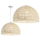 preview thumbnail 4 of 29, Jigu 1-Light Bohemian Modern Woven Rattan/Iron LED Pendant, by JONATHAN Y
