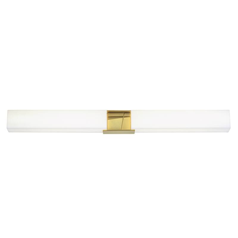 Artemis 36-inch Wide Integrated LED Vanity Light in Matte Black - 36 - Satin Brass