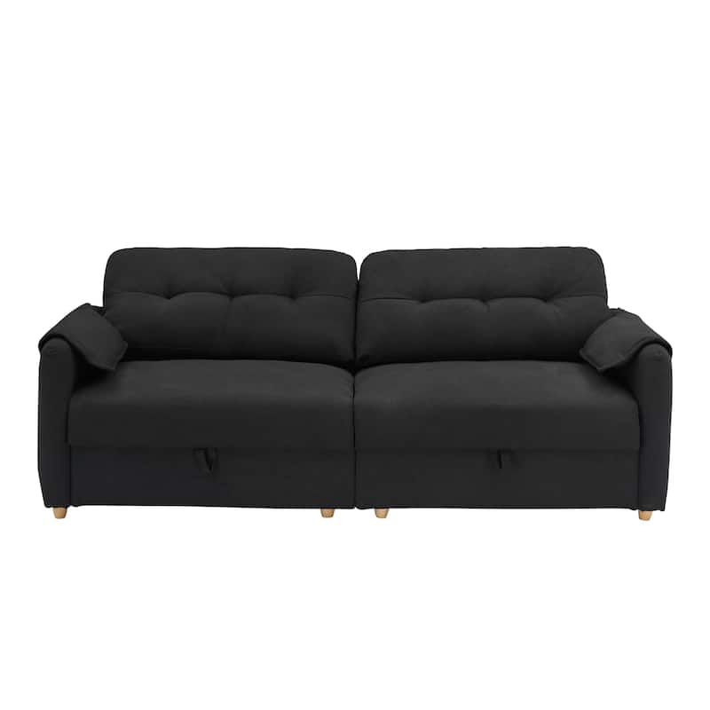 Teddy Cotton Linen Fabric Sofa with Built-in Storage