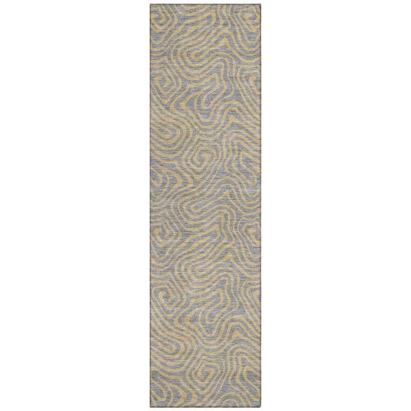 Machine Washable Indoor/ Outdoor Modern Trance Chantille Rug