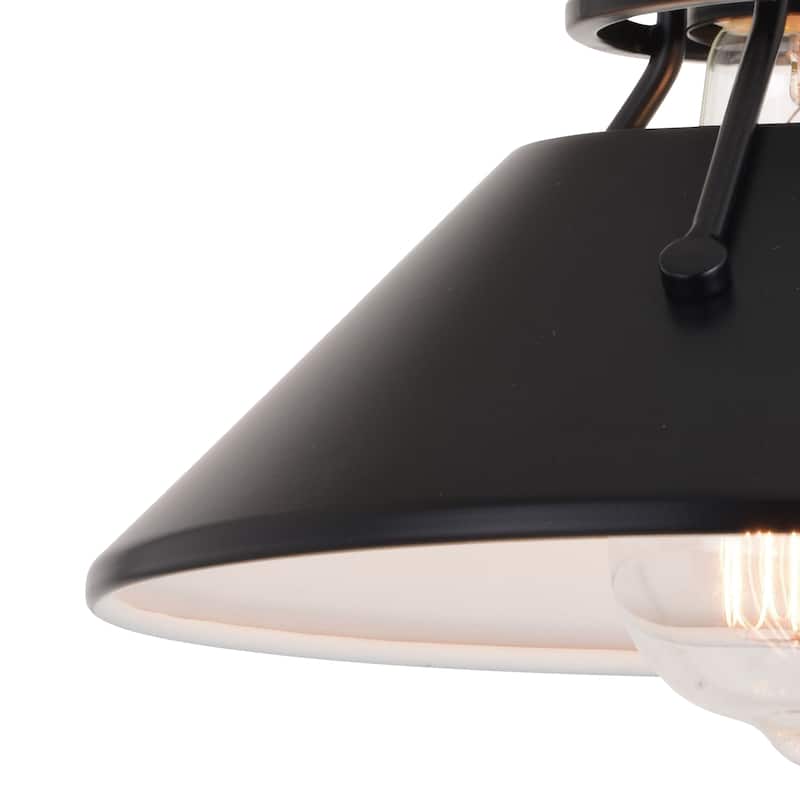 Canton Black and White Farmhouse Bathroom Vanity Wall Light Fixture