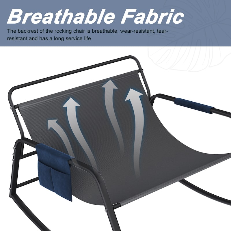 Rocking Chair with Storage, Cushions & Armrests