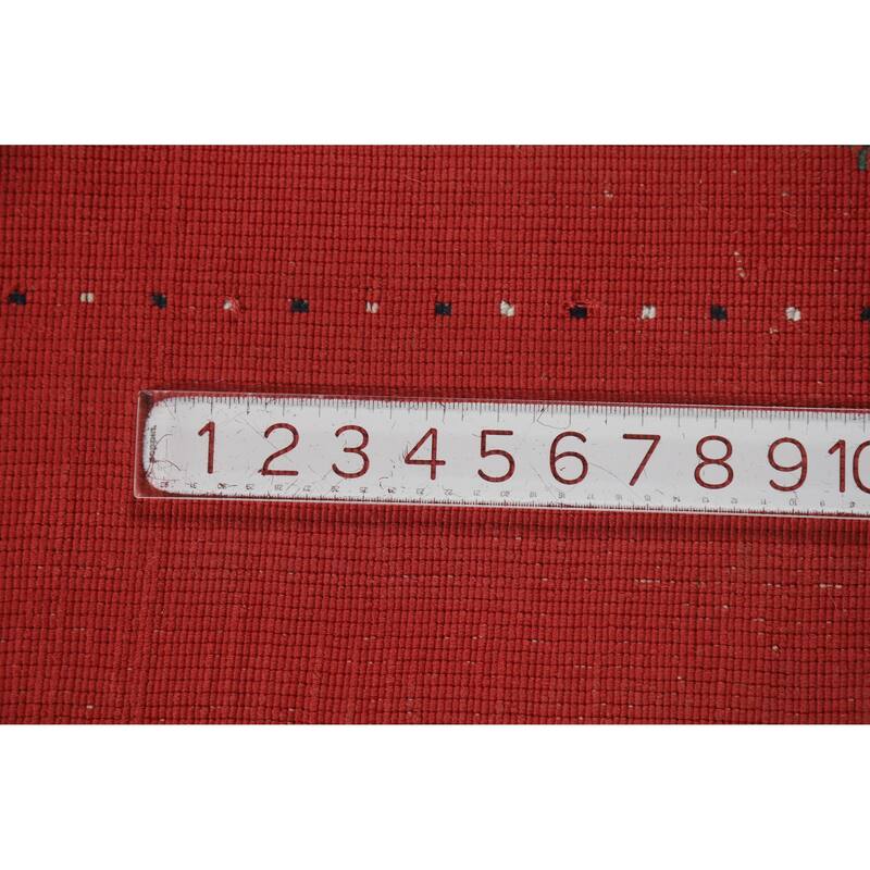 Tribal Gabbeh Indian Area Rug Handmade Red Modern Wool Carpet - 5'4" x 7'6"