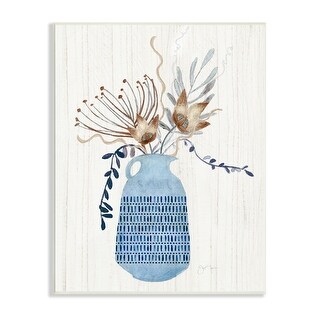 Photo inspiration: Friendship Botanical Design Rustic Style Reference: Stupell Pleasant Blue Vase Boho Flowers Botanicals Arrangement Wood
