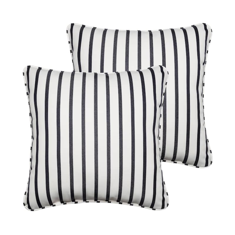 Sunbrella Lido Indigo Corded Indoor/ Outdoor Pillow Set (Set of 2)