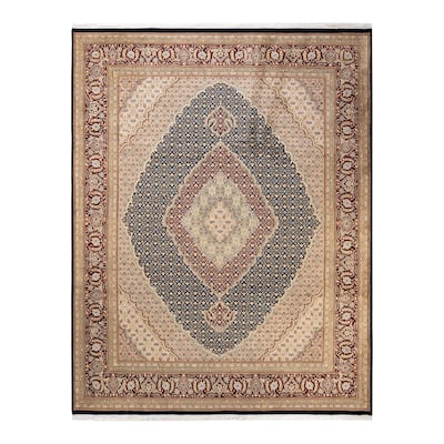 Overton Hand Knotted Wool Vintage Inspired Traditional Mogul Blue Area Rug - 8 x 10