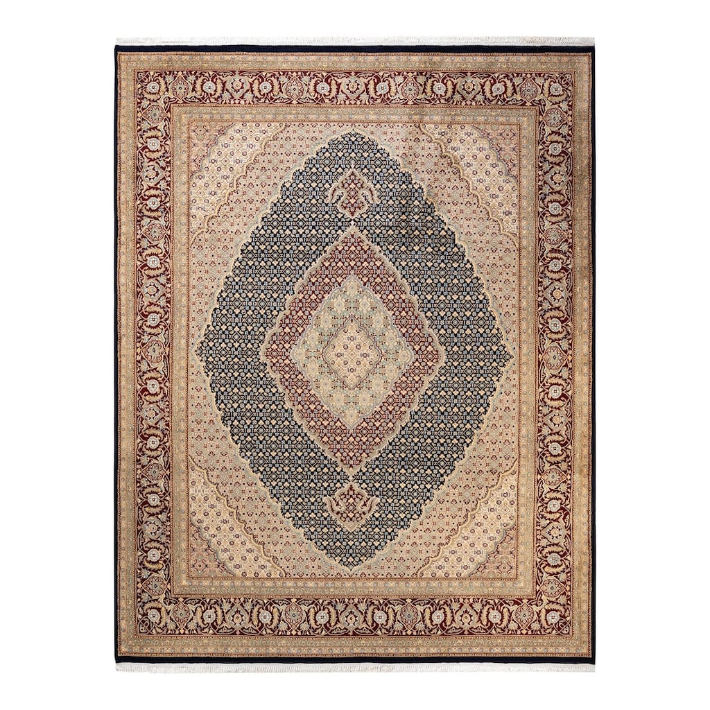 Overton Hand Knotted Wool Vintage Inspired Traditional Mogul Blue Area Rug - 8 x 10