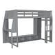 preview thumbnail 18 of 25, Wooden Gaming Loft Bed with LED Light and Multi-storage Shelves, Twin/Full Size Loft Bedframe with Desk and Hanging Clothes Rack