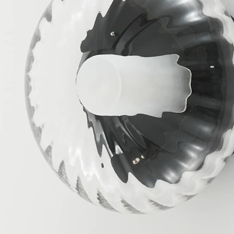 1-Light Modern Retro Clear Textured Glass & Metal Wall/Ceiling Light, Versatile Fixture for Bedroom - 1 Light