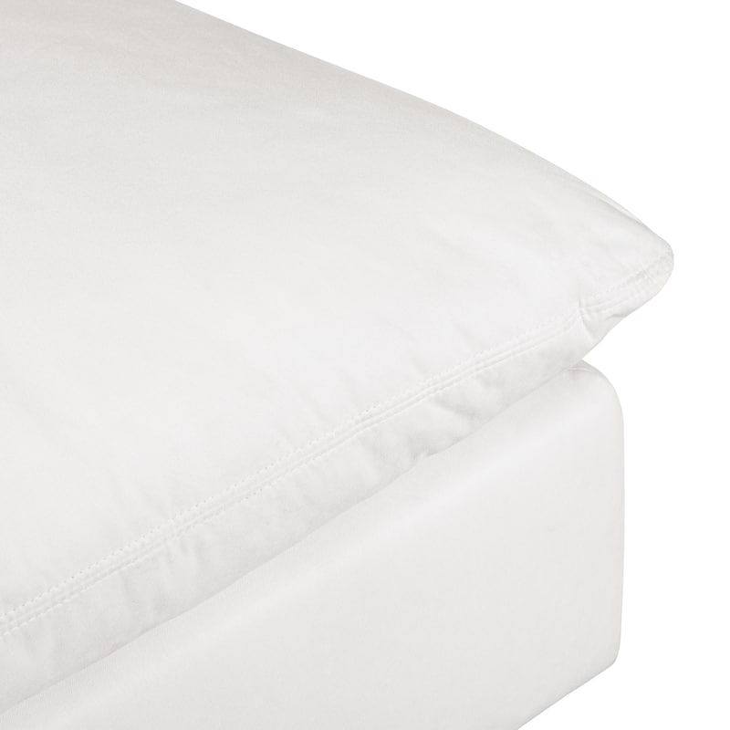 Poly and Bark Davos Ottoman in Cotton White