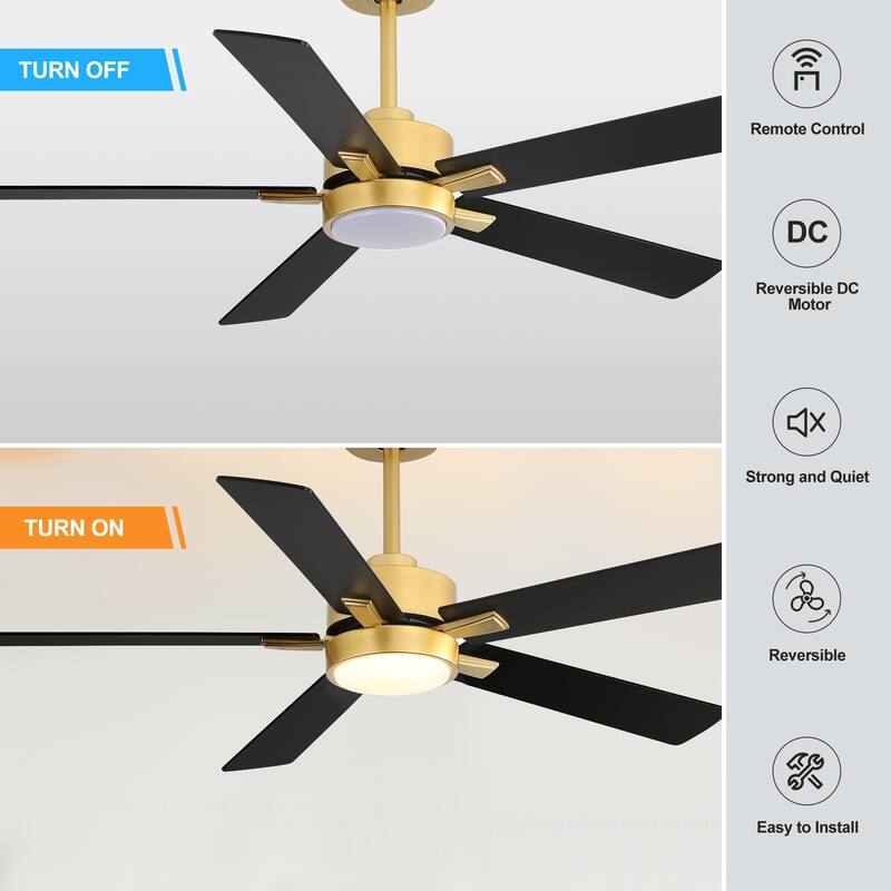 52-IN LED Ceiling Fan with Light Kit and Remote- 5 Blade