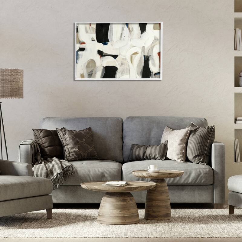 Stupell Dynamic Earthy Shapes Framed Giclee Art Design By Kippi Leonard