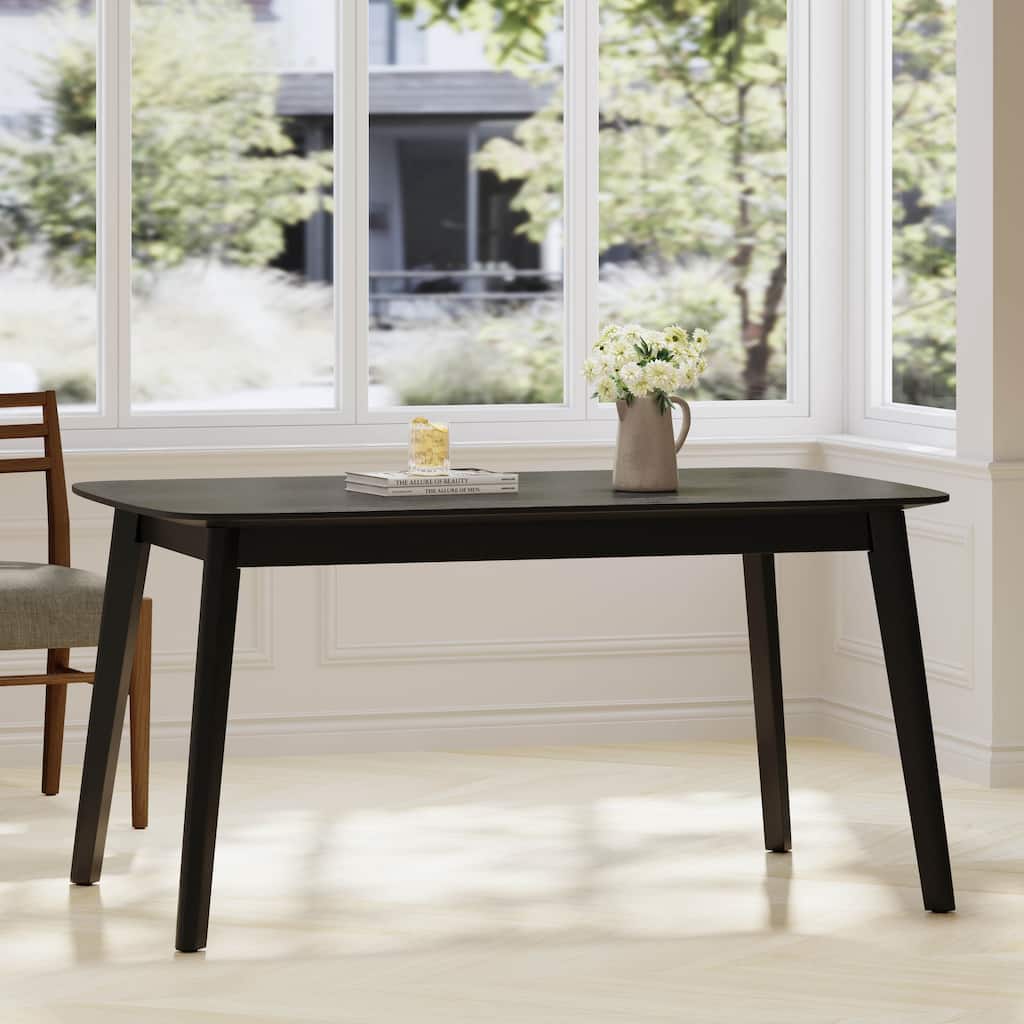 Modern Mid Century Table with Faux Wood Top Assembly for Be Used for Studios Breakfast Nooks and Home Offices