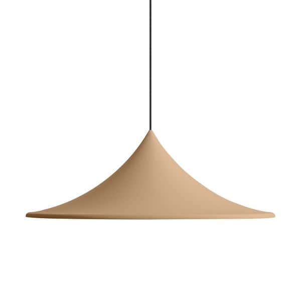 slide 2 of 2, Golden Lighting Vistara 1-light 28in Pendant in Latte - Bronze