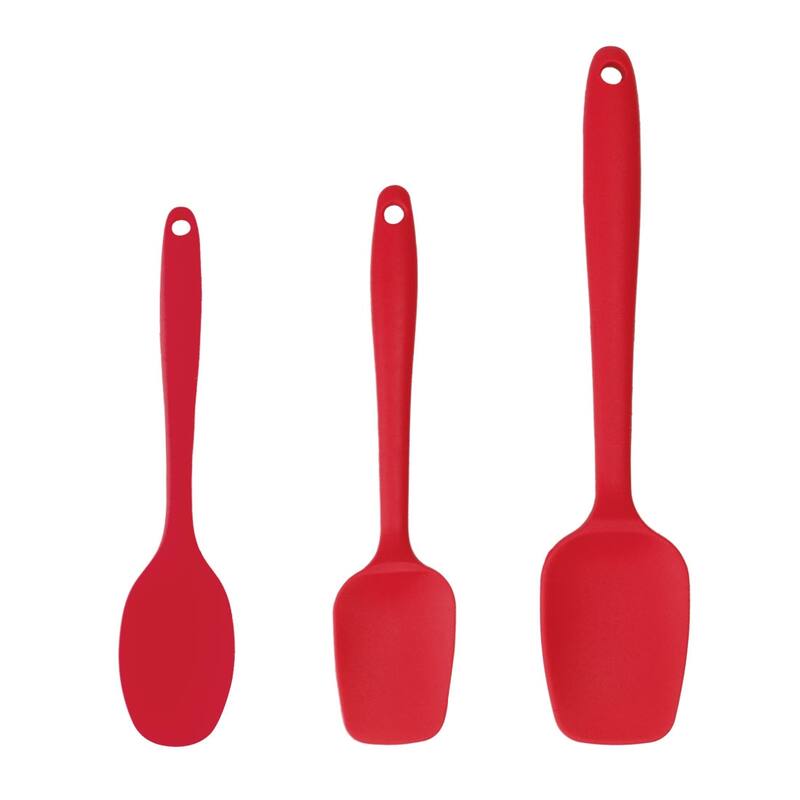 Silicone Non Stick Spatula Set 3 Pcs Heat Resistant Kitchen Scraper