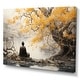preview thumbnail 2 of 6, Designart "Grey And Yellow Buddhism Enlightened Path II" Spiritual Wall Art Living Room
