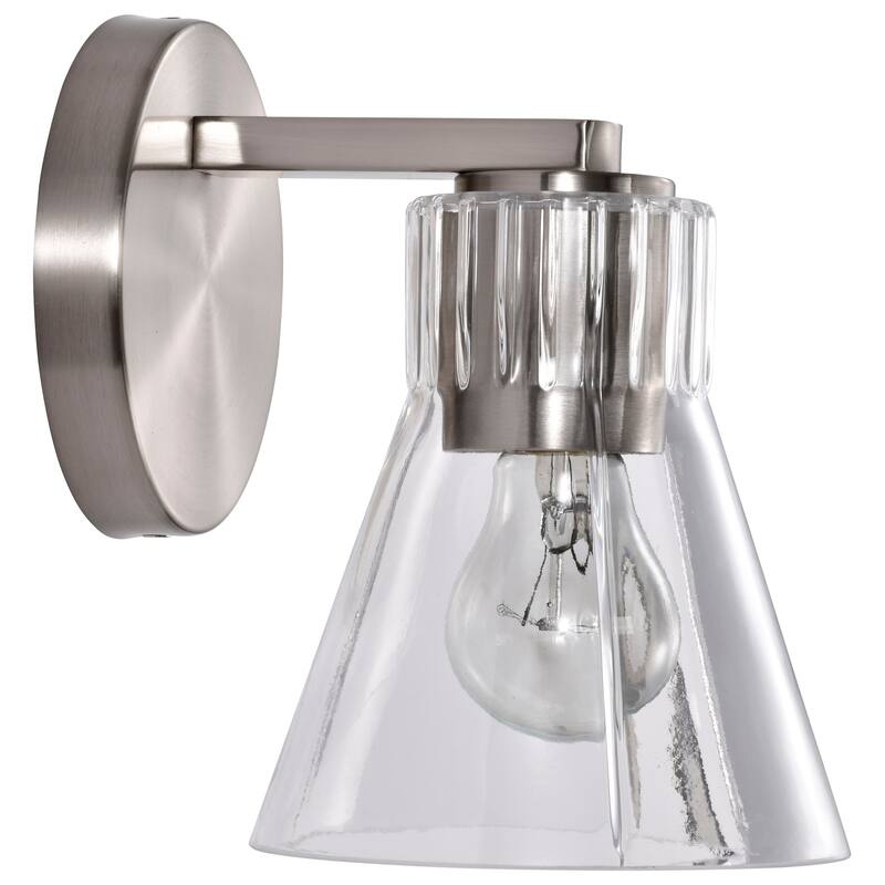 Gianna 1 Light Vanity Brushed Nickel Finish Clear Glass - Brushed Nickel