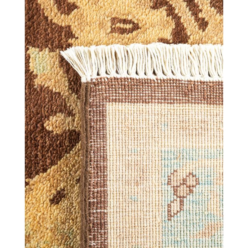 Overton Handknotted Wool Contemporary Floral Red Area Rug - 6' x 9'