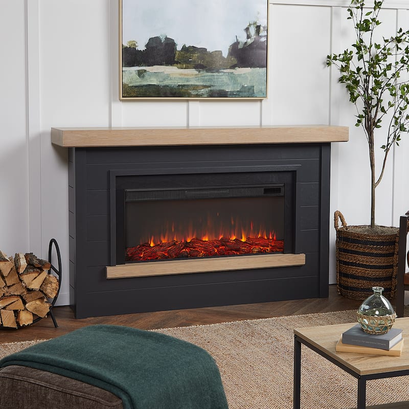 Bernice Landscape Electric Fireplace in Charcoal by Real Flame