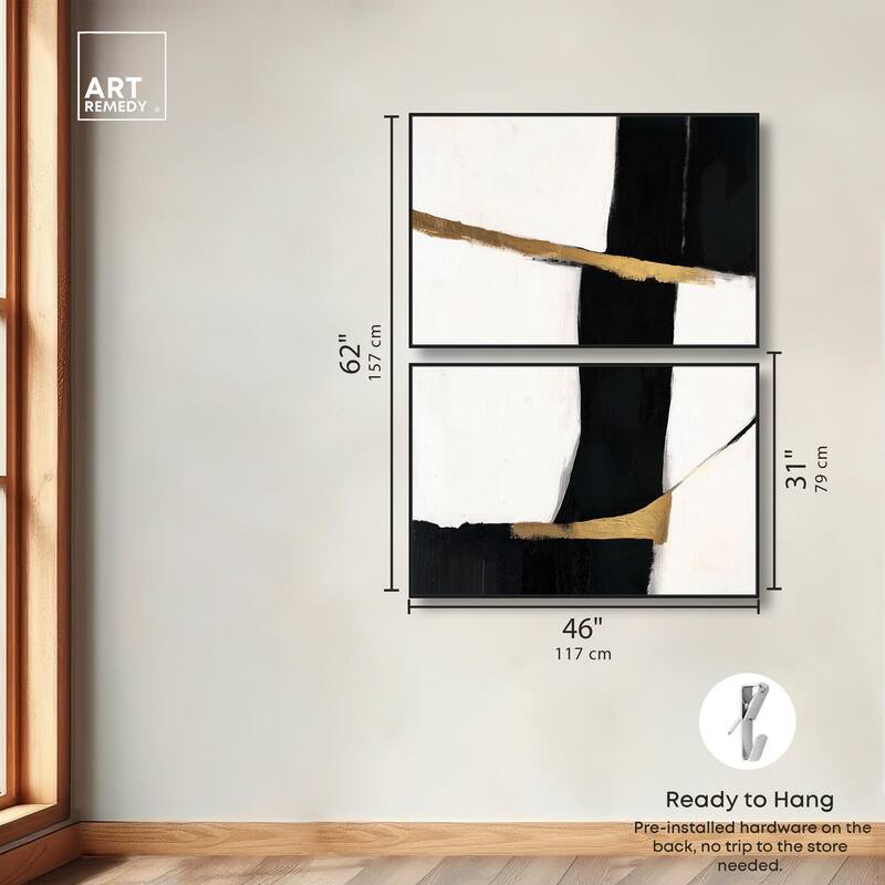 Weight of Black II Canvas Set of 2 by Art Remedy