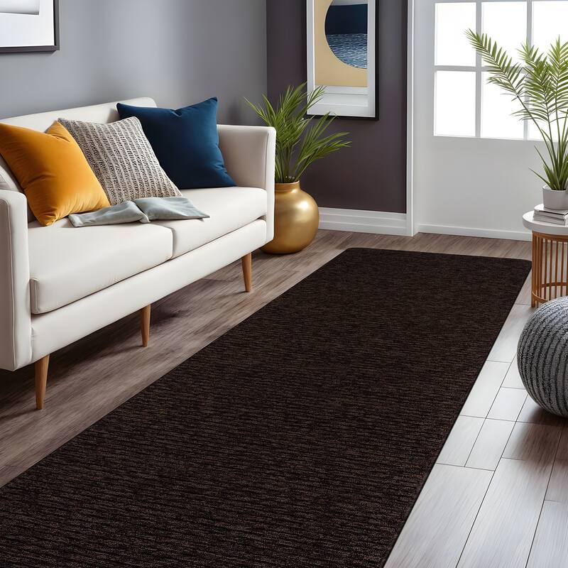 Beverly Rug Solid Color Non-Slip Rubber Back Washable Indoor Area Rug