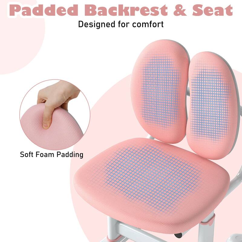 Costway Kids Desk Chair with Double Back Support Adjustable Height - See Details
