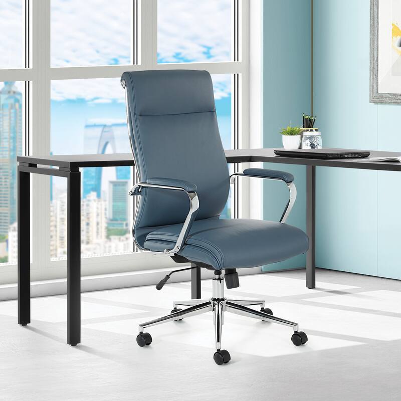 Antimicrobial Fabric Office Chair - Blue (High Back)