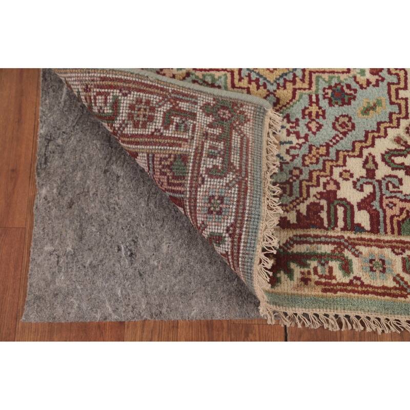 Geometric Heriz Serapi Runner Rug Handmade Blue Wool Carpet - 2'6"x 9'9"
