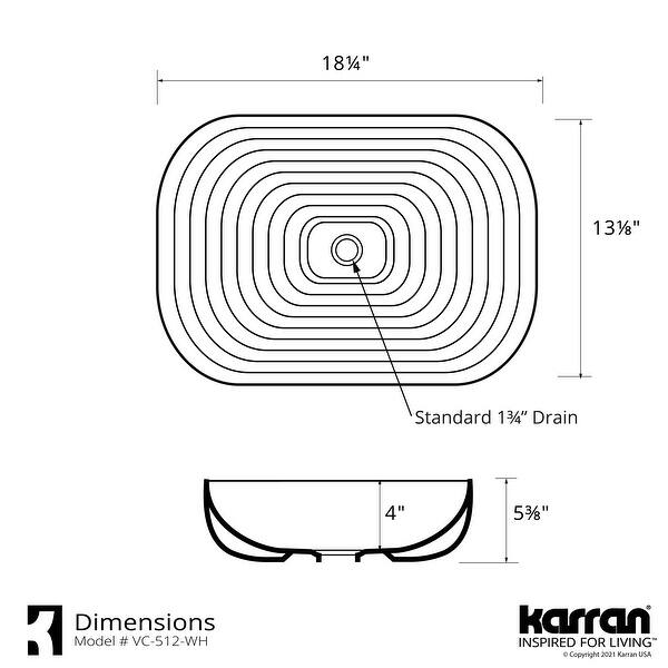 Karran Valera 18" Vitreous China Vessel Bathroom Sink in White