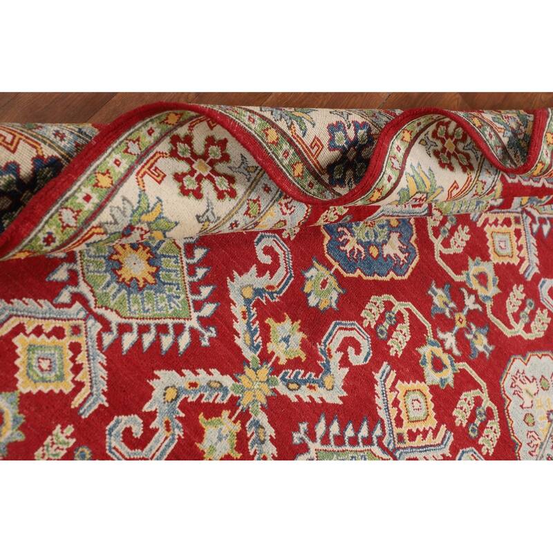 Red Kazak Oriental Area Rug Handmade Foyer Wool Carpet - 5'0" x 7'3"