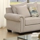 preview thumbnail 2 of 4, Riti Transitional Beige Fabric Upholstered Nailhead Sectional by Furniture of America