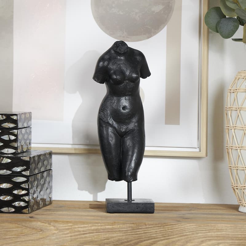 Polystone Woman Decorative Sculpture - Black or Cream - Roche River Decor