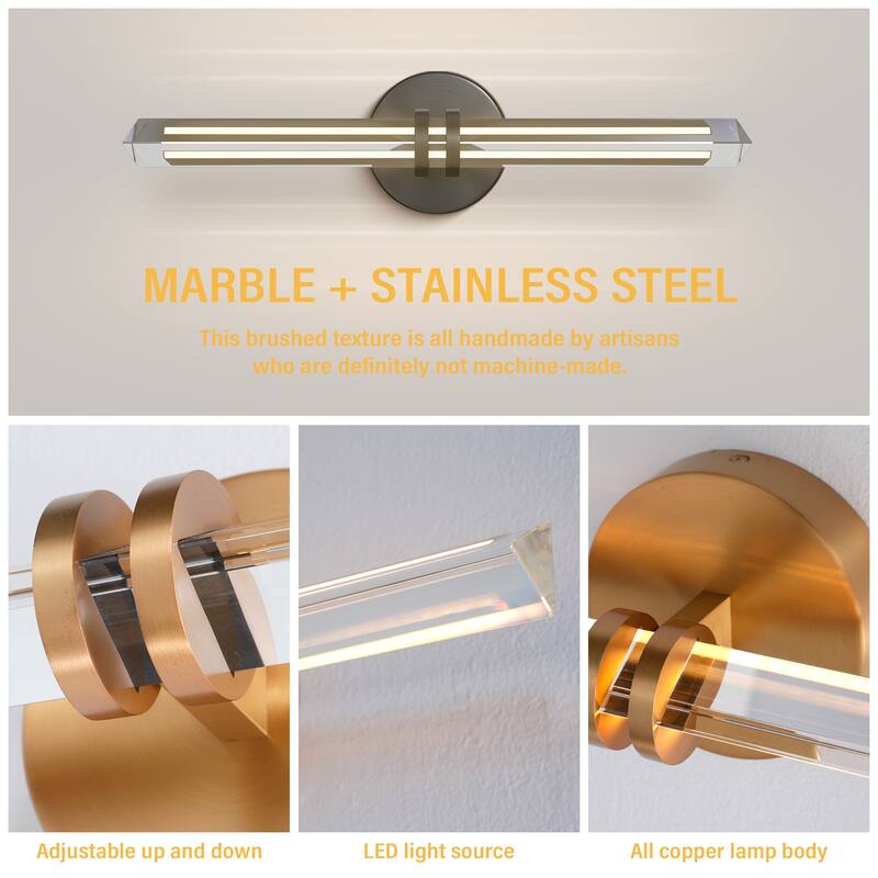 KAYLA 18/24-inch -Triangular Pyramid Crystal Vanity Light - Copper Single Pack