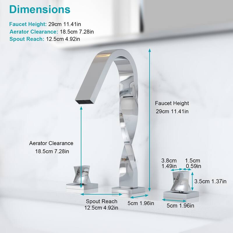 Unique Design 2 Handle Waterfall Widespread Bathroom Sink Faucet