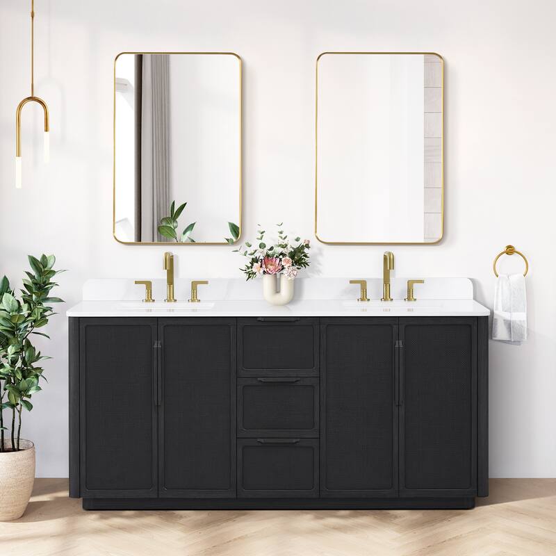 Busan Bath Vanity with White Quartz Stone Top without Mirror