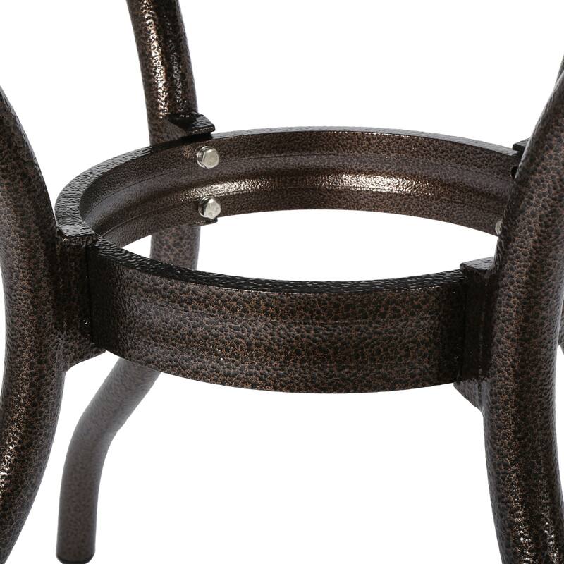 Roomfitters Outdoor Square Dining Table Cast Aluminum Patio Bistro Table with Decorative Lattice Top, Bronze